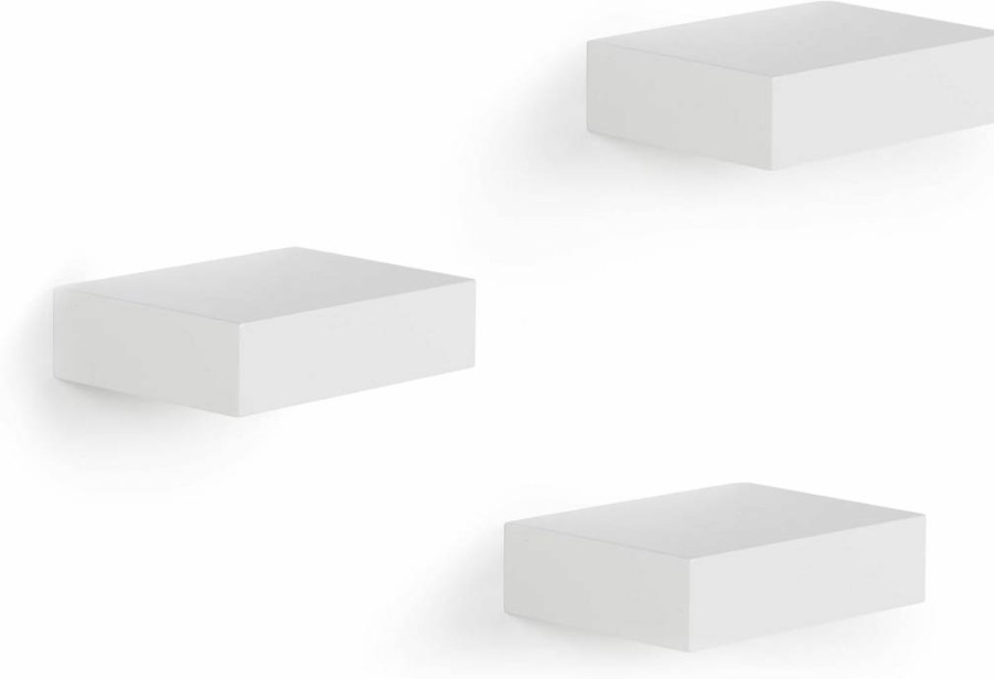 Umbra White Floating Shelves Set of 3 - Gallery Style Display Shelves for Small Objects